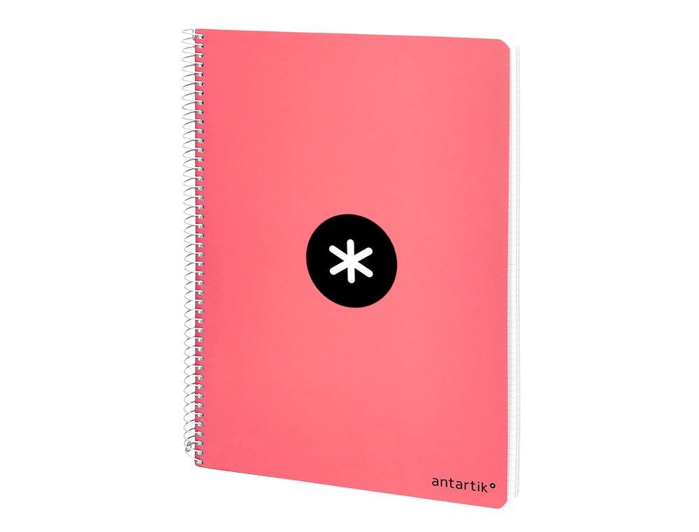 CAHIER SPIRALE ANTARTIK A5 240P 100G COUVERTURE          REMBORDEE SEYES MICROPERFORE  CORAIL