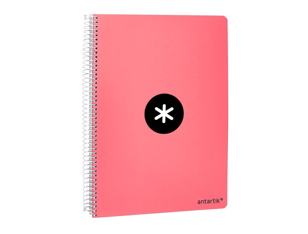 CAHIER SPIRALE ANTARTIK A5 240P 100G COUVERTURE          REMBORDEE SEYES MICROPERFORE  CORAIL