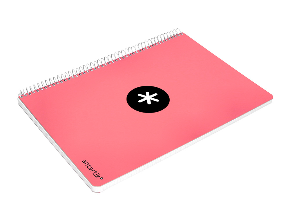 CAHIER SPIRALE ANTARTIK A5 240P 100G COUVERTURE          REMBORDEE SEYES MICROPERFORE  CORAIL