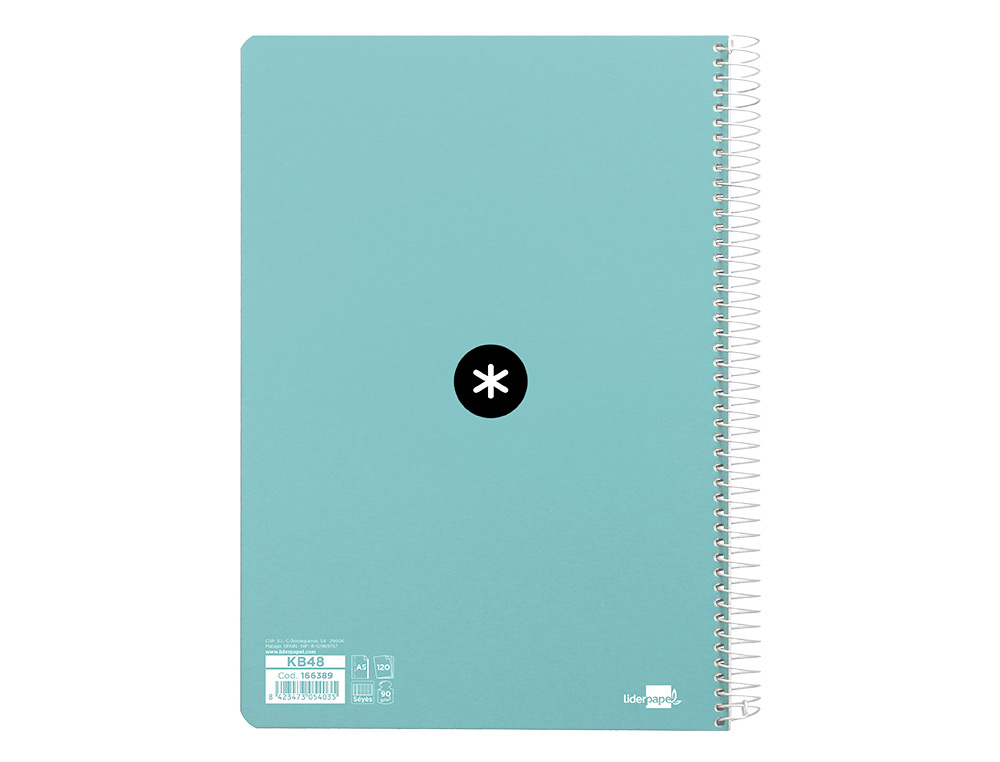 CAHIER SPIRALE ANTARTIK A5 240P 100G COUVERTURE REMBORDEE SEYES MICROPERFORE MENTHE