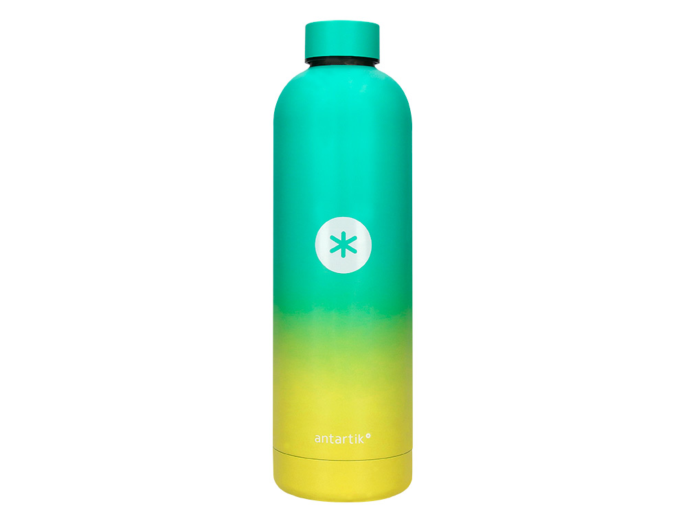BOUTEILLE ISOTHERME ANTARTIK ACIER INOXYDABLE SANS BPA 750ML COLORIS VERT/JAUNE