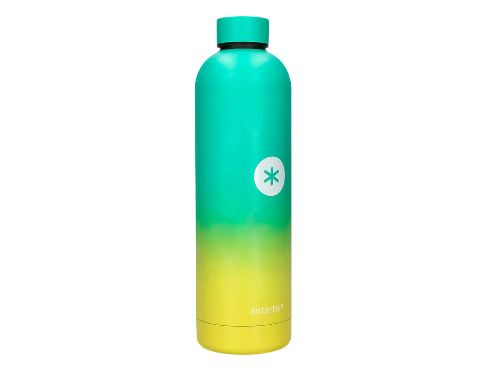 BOUTEILLE ISOTHERME ANTARTIK ACIER INOXYDABLE SANS BPA 750ML COLORIS VERT/JAUNE