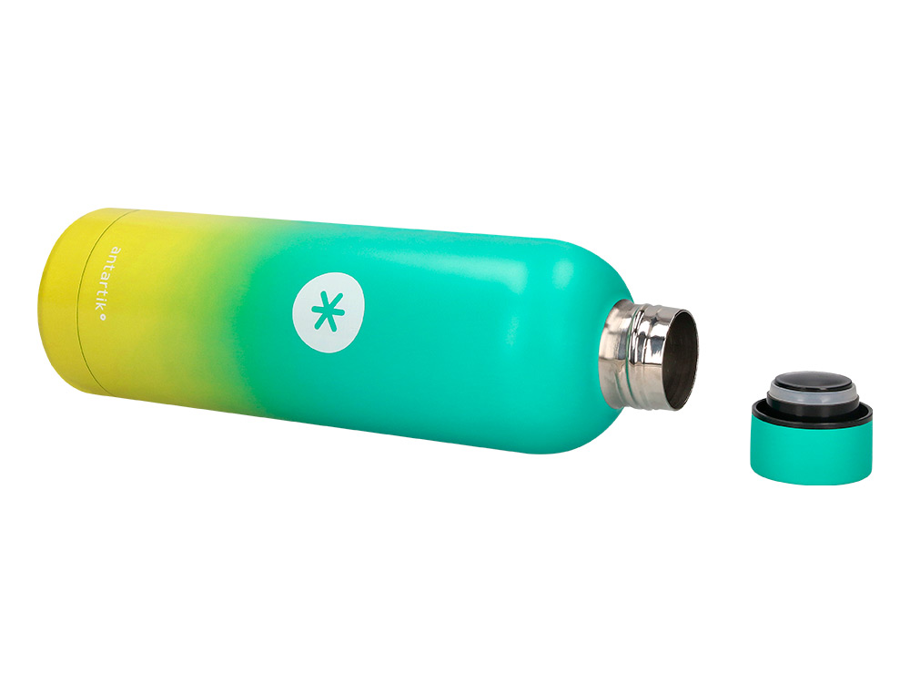 BOUTEILLE ISOTHERME ANTARTIK ACIER INOXYDABLE SANS BPA 750ML COLORIS VERT/JAUNE