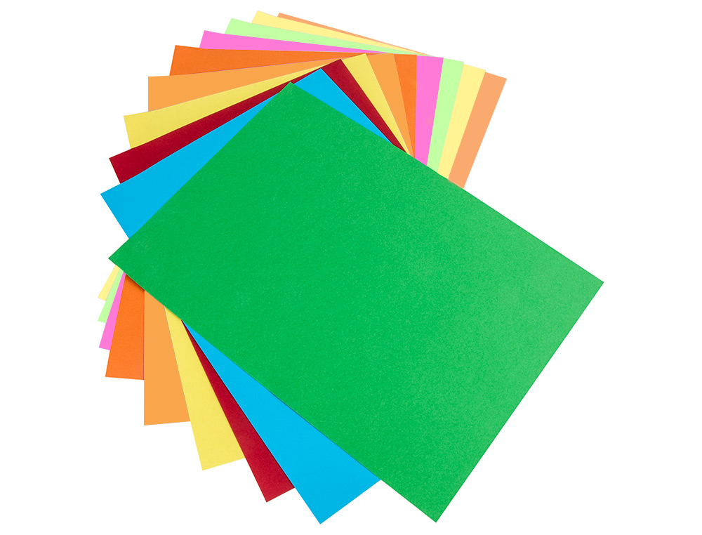 BLOC PAPIER DESSIN LIDERPAPEL 240X315MM 180G/M2 10F 5 COLORIS NEON + 5 COLORIS INTENSES ASSORTIS