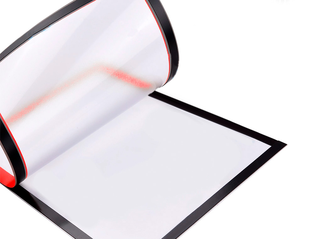 CADRE AFFICHAGE LIDERPAPEL MURAL MAGNETIQUE A4 DOS       ADHESIF REPOSITIONNABLE       COLORIS ROUGE