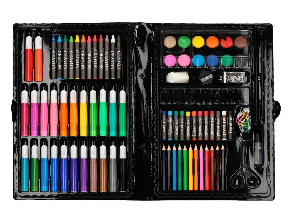 SET DE PINTURE LIDERPAPEL PLASTIQUE 86 PIECES ETUI DE   34X23X3,2 CM