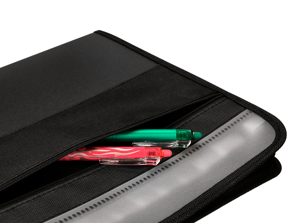 TRIEUR LIDERPAPEL 13 COMPARTIMENTS POLYPRO A4 FERMETURE ECLAIR COLORIS NOIR