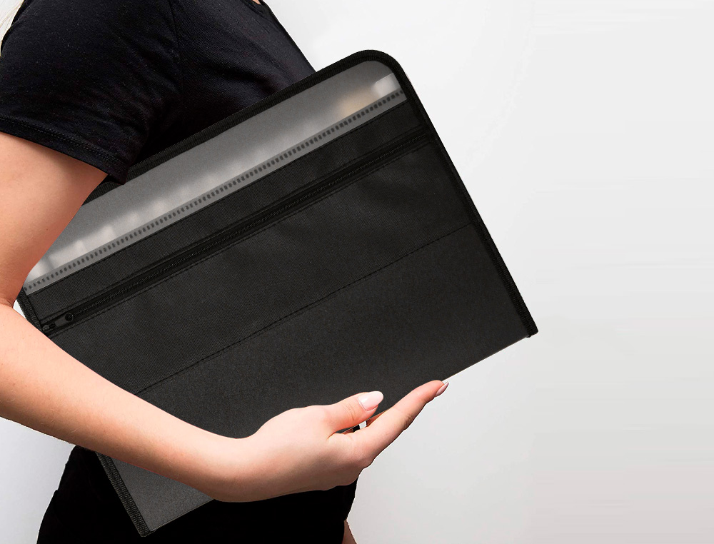 TRIEUR LIDERPAPEL 13 COMPARTIMENTS POLYPRO A4 FERMETURE ECLAIR COLORIS NOIR