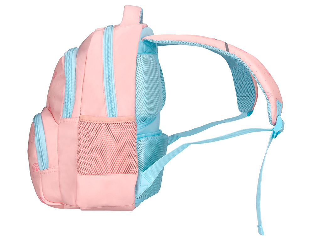 SAC A DOS LIDERPAPEL SCOLAIRE ARC-EN-CIEL 350X110X270MM     COLORIS ROSE