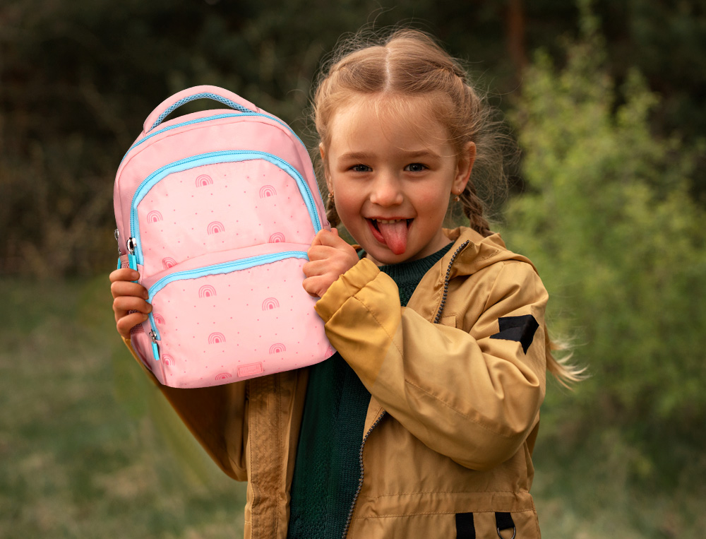 SAC A DOS LIDERPAPEL SCOLAIRE ARC-EN-CIEL 350X110X270MM     COLORIS ROSE