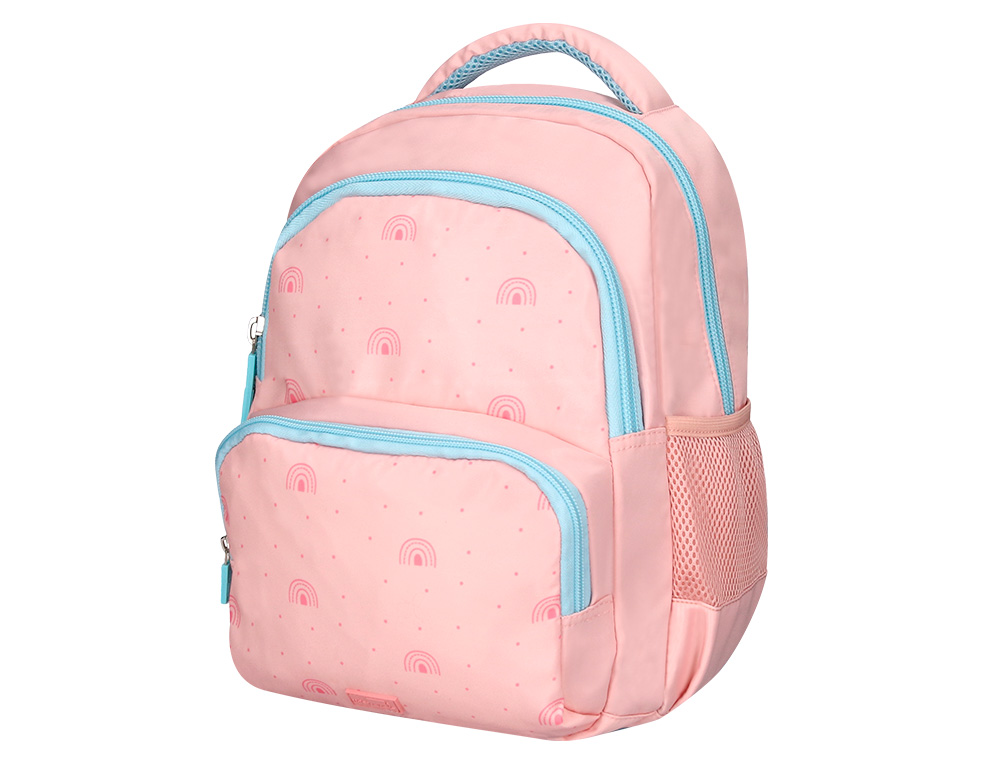 SAC A DOS LIDERPAPEL SCOLAIRE ARC-EN-CIEL 350X110X270MM     COLORIS ROSE