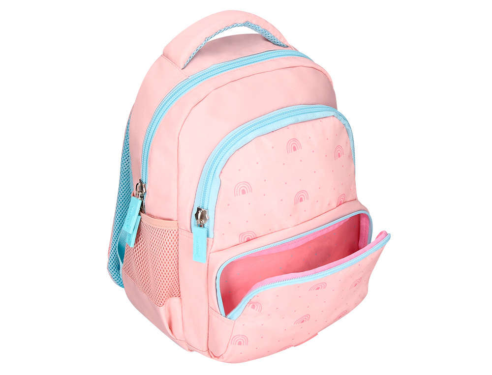 SAC A DOS LIDERPAPEL SCOLAIRE ARC-EN-CIEL 350X110X270MM     COLORIS ROSE