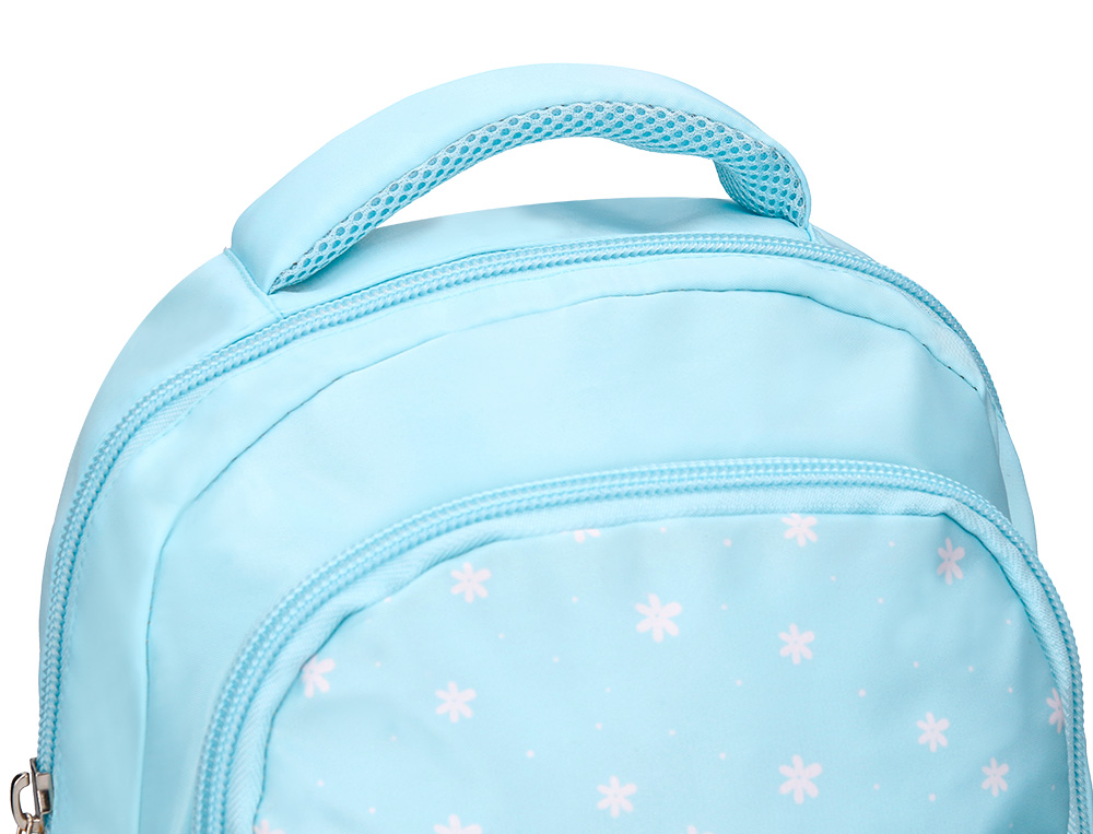 SAC A DOS LIDERPAPEL SCOLAIRE FLEURS 350X110X270MM COLORIS  BLEU CIEL