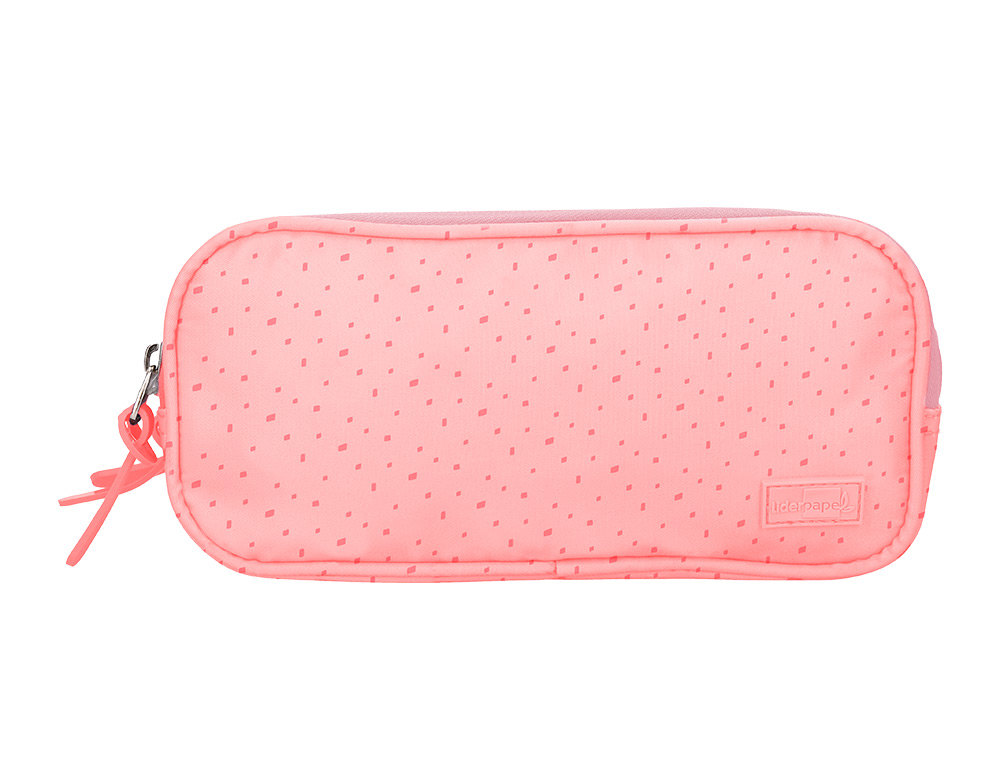 TROUSSE LIDERPAPEL SCOLAIRE 3 COMPARTIMENTS COLORIS ROSE