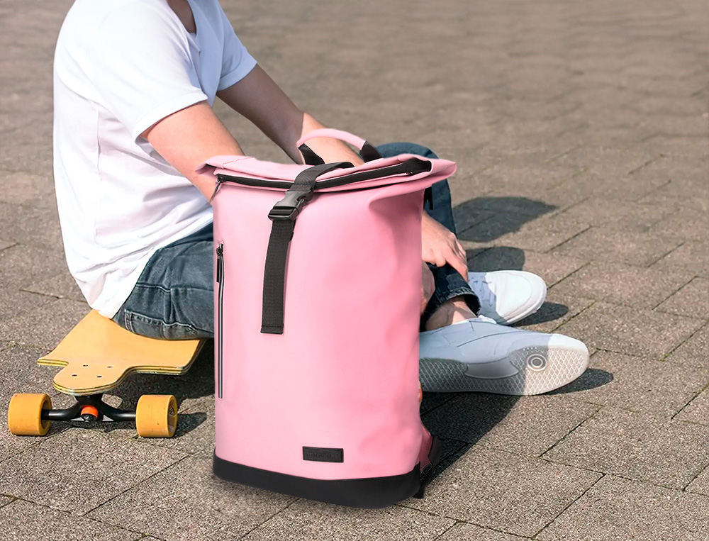 SAC A DOS ANTARTIK ROLL UP WATERPROOF 480X130X280MM      COLORIS ROSE