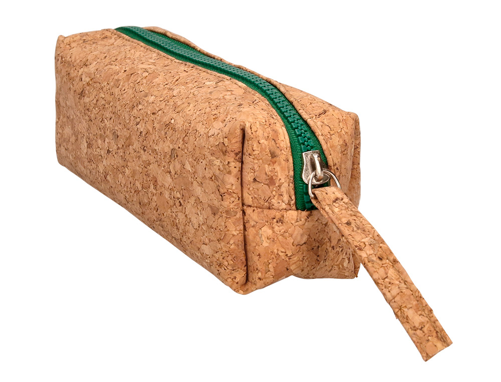 TROUSSE LIDERPAPEL SCOLAIRE RECTANGULAIRE LIEGE ZIP COLORIS 185X55X70MM 1 COMPARTIMENT COLORIS NATUREL