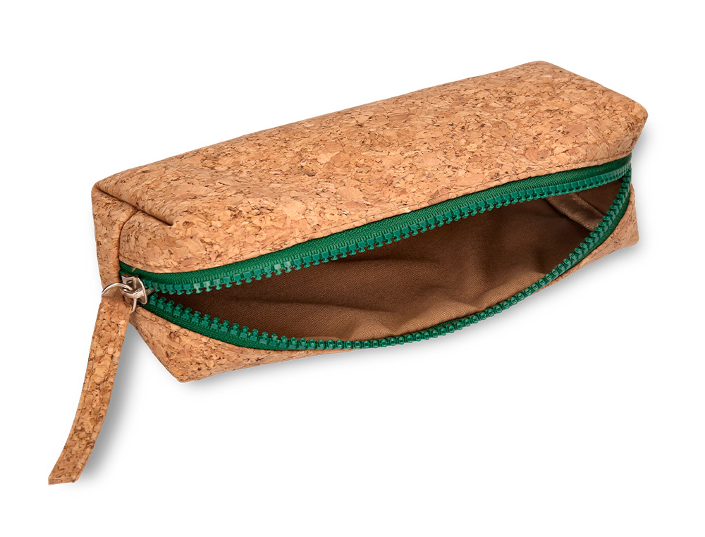 TROUSSE LIDERPAPEL SCOLAIRE RECTANGULAIRE LIEGE ZIP COLORIS 185X55X70MM 1 COMPARTIMENT COLORIS NATUREL