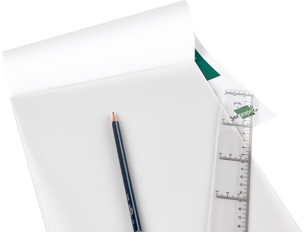 BLOC PAPIER CALQUE LIDERPAPEL ENCOLLÉ A3 297X420MM 50 FEUILLES 90G/M2