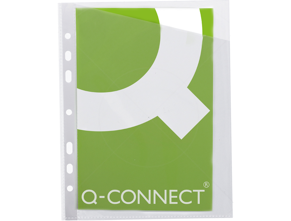 POCHETTE COIN Q-CONNECT PVC TRANSPARENT 9/100E 290X195MM PERFORÉE 4 TROUS BOÎTE 100 UNITÉS