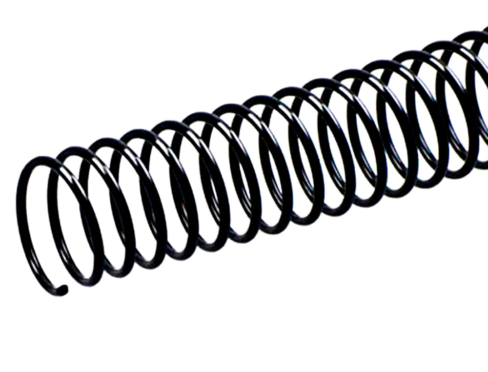 SPIRALE Q-CONNECT MTALLIQUE RELIEUR PAS 4:1 20F CALIBRE 1MM DIAMTRE 6MM COLORIS NOIR BOTE 200 UNITS