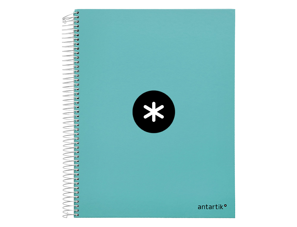 CAHIER SPIRALE ANTARTIK A4 240P 90G REMBORDE QUADRILLAGE 5MM MICROPERFORE 5 BANDES 4   TROUS COLORIS MENTHE