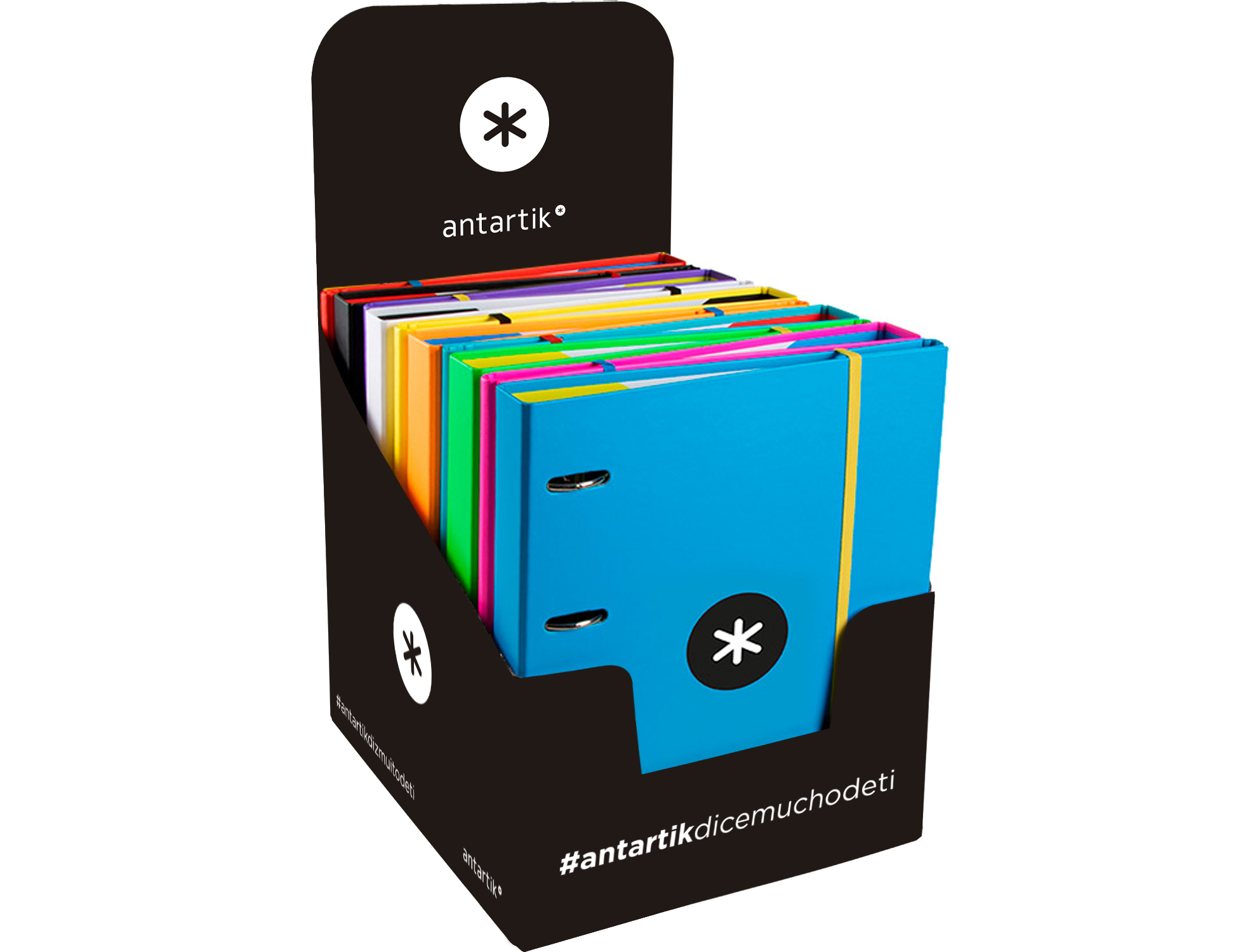 CLASSEUR ANTARTIK 4 ANNEAUX 25MM A4 CARTON REMBORD       FEUILLETS MOBILES QUADRILLAGE 5MM COLORIS ASSORTIS