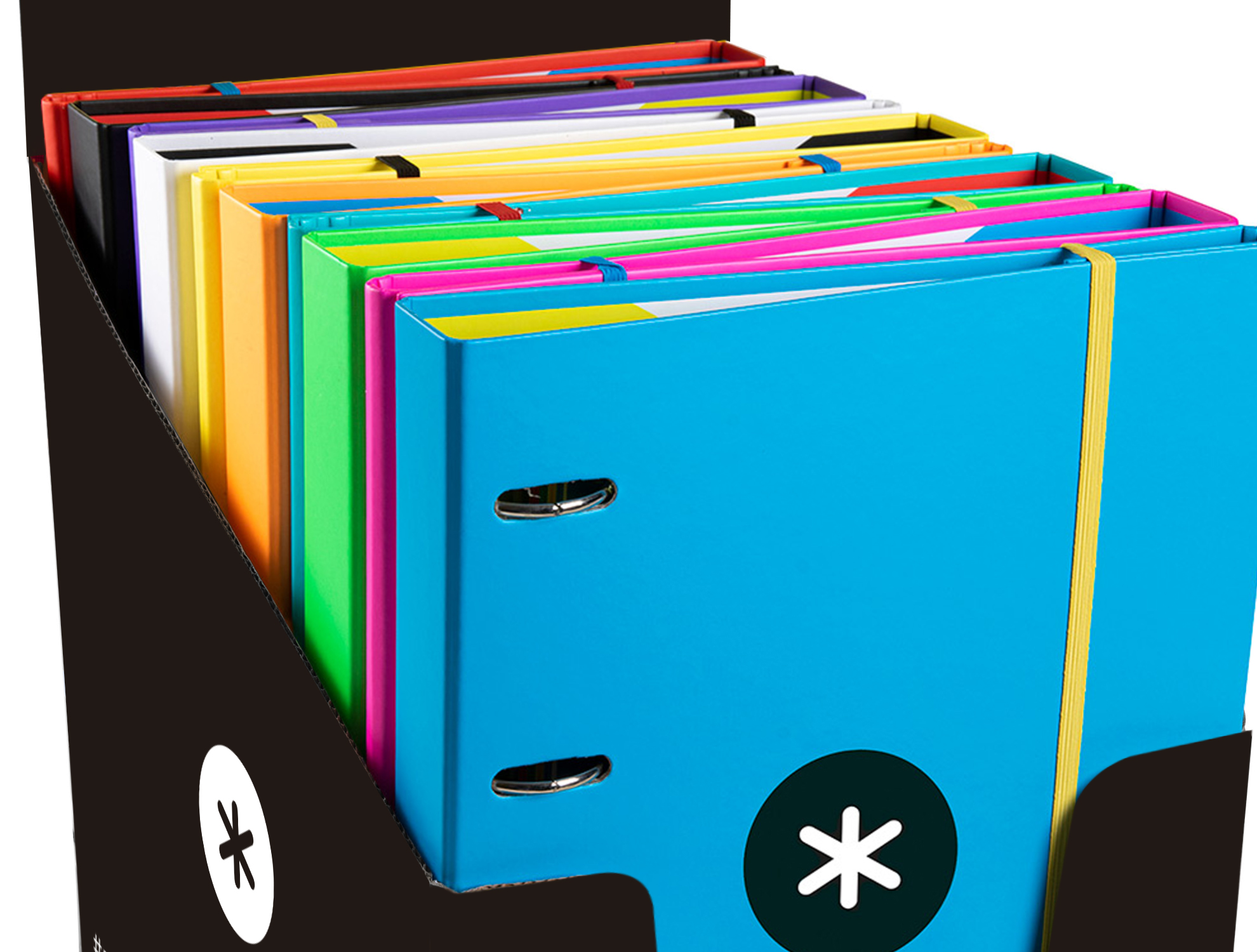 CLASSEUR ANTARTIK 4 ANNEAUX 25MM A4 CARTON REMBORD       FEUILLETS MOBILES QUADRILLAGE 5MM COLORIS ASSORTIS