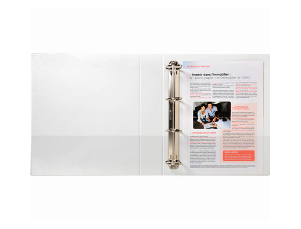 CLASSEUR EXACOMPTA KREACOVER 4 ANNEAUX 40MM A4+ CARTON RECOUVERT POLYPROPYLÈNE DOS 64MM PERSONNALISABLE BLANC