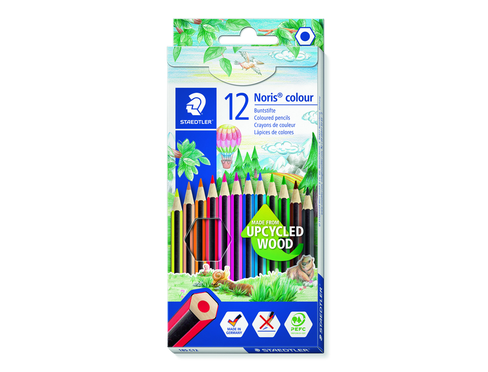 CRAYON COULEUR STAEDTLER NORIS COLOUR 185 HEXAGONAL 175MM TUI CARTON WOPEX COULEURS ASSORTIES 12 UNITS