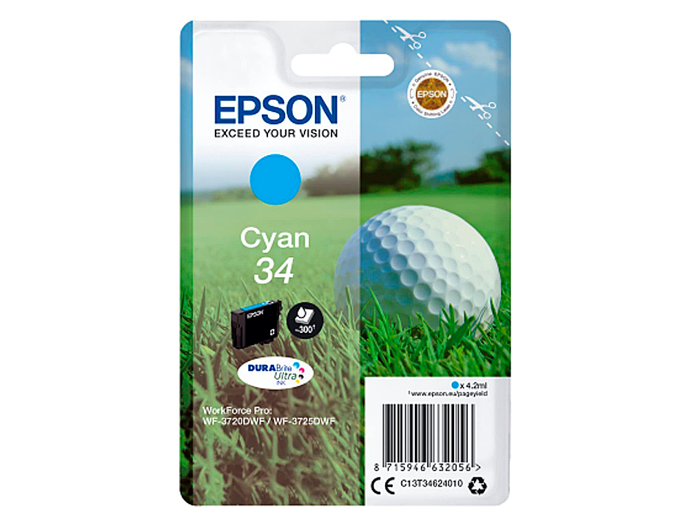 CARTOUCHE EPSON N34 JET D'ENCRE COULEUR CYAN