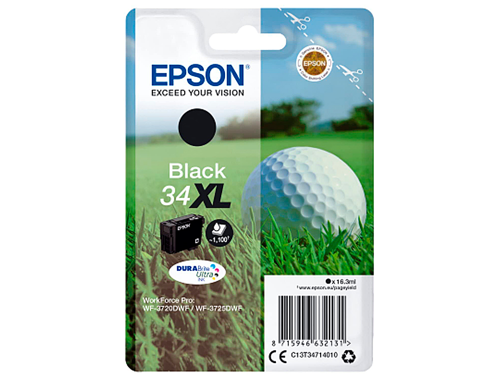 CARTOUCHE EPSON N34 XL JET D'ENCRE COULEUR NOIR HAUTE CAPACIT 1100P