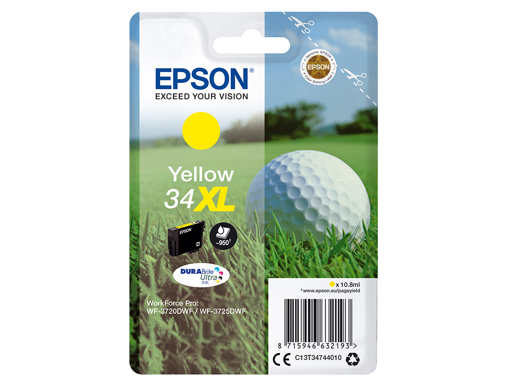CARTOUCHE EPSON N34 XL JET D'ENCRE COULEUR JAUNE HAUTE CAPACIT 950P