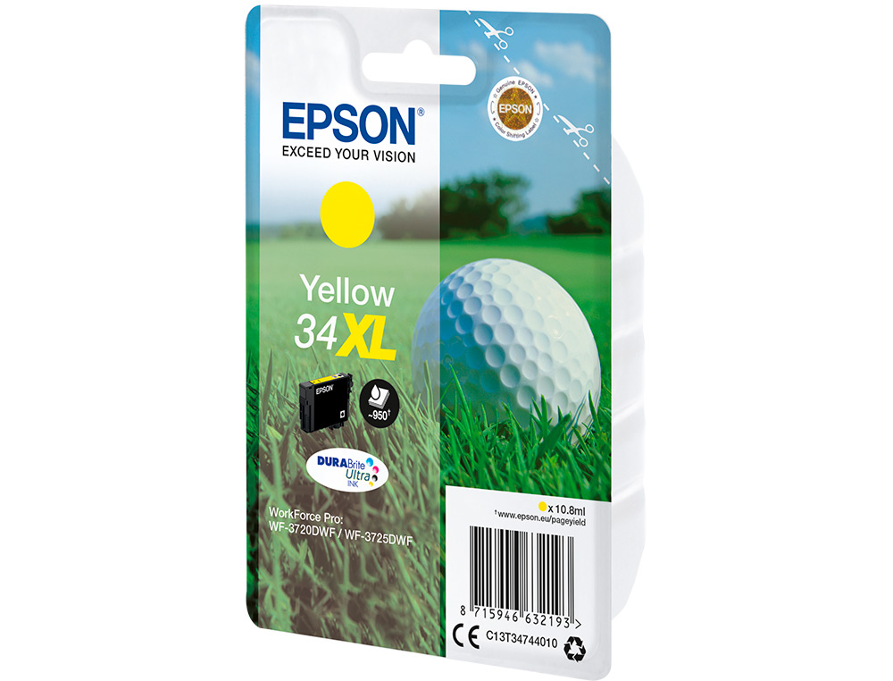 CARTOUCHE EPSON N34 XL JET D'ENCRE COULEUR JAUNE HAUTE CAPACIT 950P