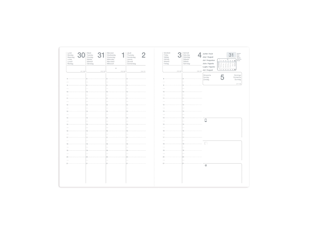 AGENDA QUOVADIS CALLIOPE ML ALPHA 18-19 COLORIS NOIR      160X240MM