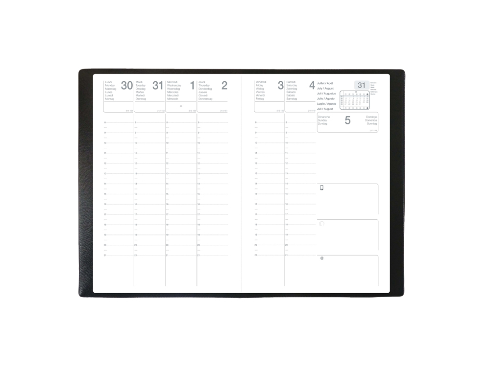 AGENDA QUOVADIS CALLIOPE ML ALPHA 18-19 COLORIS NOIR      160X240MM