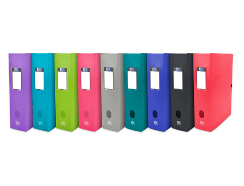 BOÎTE CLASSEMENT OXFORD OSMOSE POLYPROPYLÈNE A4+ 250X335MM DOS 80MM CAPACITÉ 600F COLORIS ASSORTIS 9 UNITÉS