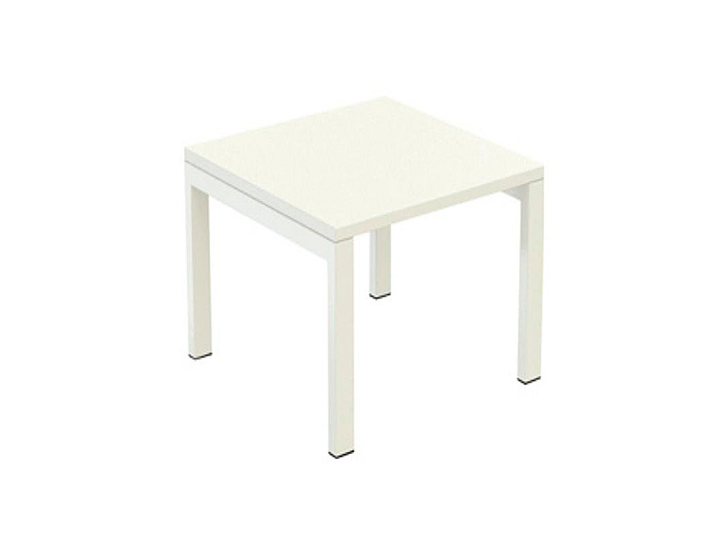 BUREAU PAPERFLOW EASYDESK 60X60CM PIEDS ACIER LAQU BLANC PLATEAU BLANC