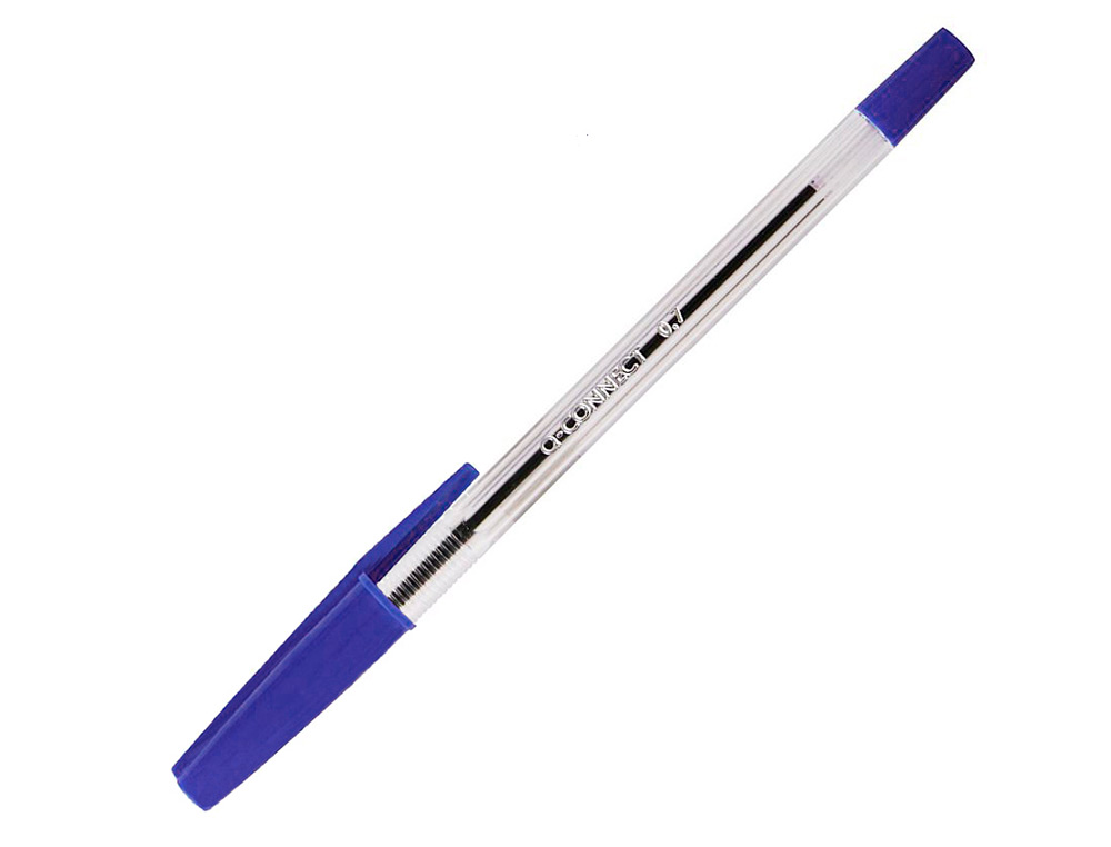 STYLO-BILLE Q-CONNECT CRITURE MOYENNE 0.7MM ENCRE CLASSIQUE BILLE INDFORMABLE CAPUCHON ENCRE COULEUR VIOLET
