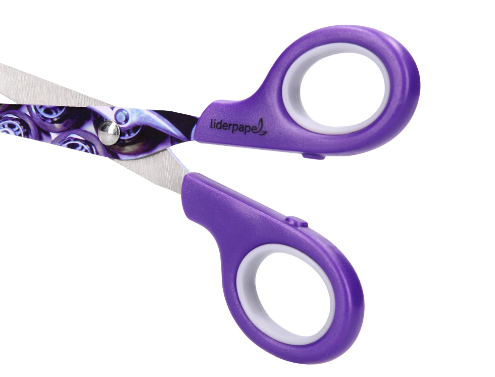 CISEAUX LIDERPAPEL DÉCOR 5/8 ANS LAMES ACIER INOXYDABLE DÉCORÉES POINTE ARRONDIE ANTI-COUPE 160MM