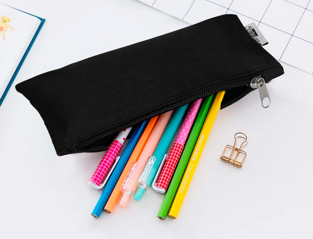 TROUSSE SCOLAIRE LIDERPAPEL PLATE FOURRE-TOUT COMPARTIMENT FERMETURE ZIP USAGE JOURNALIER 200X60MM COLORIS ASSORTIS
