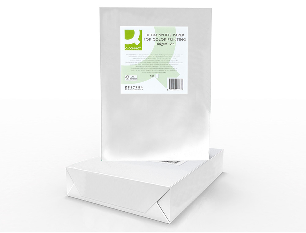 PAPIER Q-CONNECT MULTIFONCTION ULTRAWHITE A4 100G/M2 BLANCHEUR 170 OPACITÉ 96 RIGIDITÉ 60 500 FEUILLES