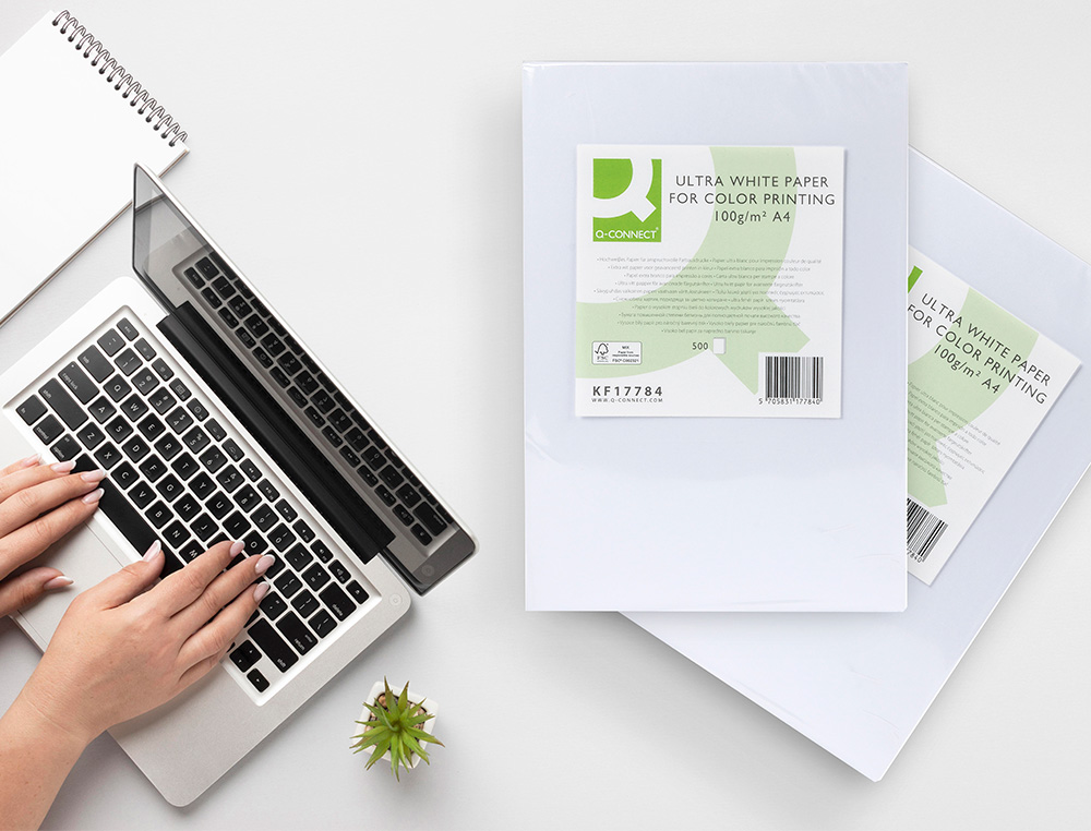 PAPIER Q-CONNECT MULTIFONCTION ULTRAWHITE A4 100G/M2 BLANCHEUR 170 OPACITÉ 96 RIGIDITÉ 60 500 FEUILLES