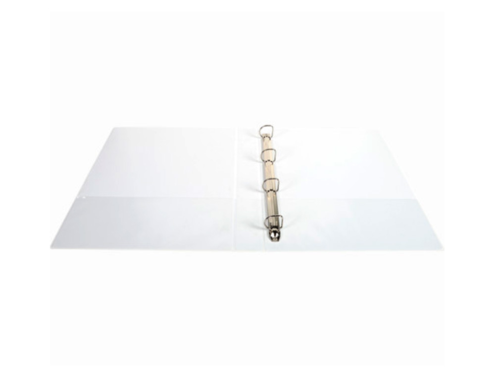 CLASSEUR EXACOMPTA 4 ANNEAUX EN D 30MM POLYPROPYLNE A4+ 32X27,7CM PERSONNALISABLE POCHETTES COLORIS BLANC