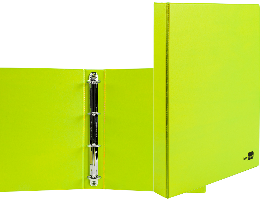 CLASSEUR LIDERPAPEL 4 ANNEAUX RONDS 25MM A4 CARTON REMBORDÉ PVC COLORIS VERT PISTACHE