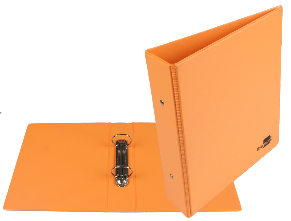 CLASSEUR LIDERPAPEL 2 ANNEAUX RONDS 40MM A5 CARTON REMBORD PVC COLORIS ORANGE