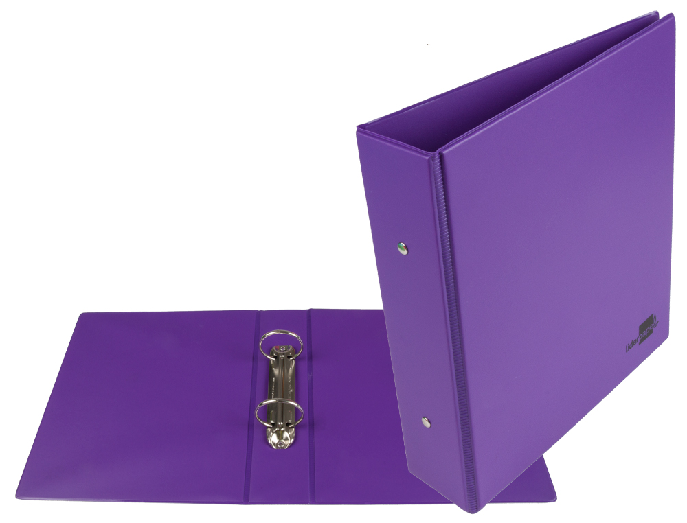 CLASSEUR LIDERPAPEL 2 ANNEAUX RONDS 40MM A5 CARTON REMBORD PVC COLORIS VIOLET
