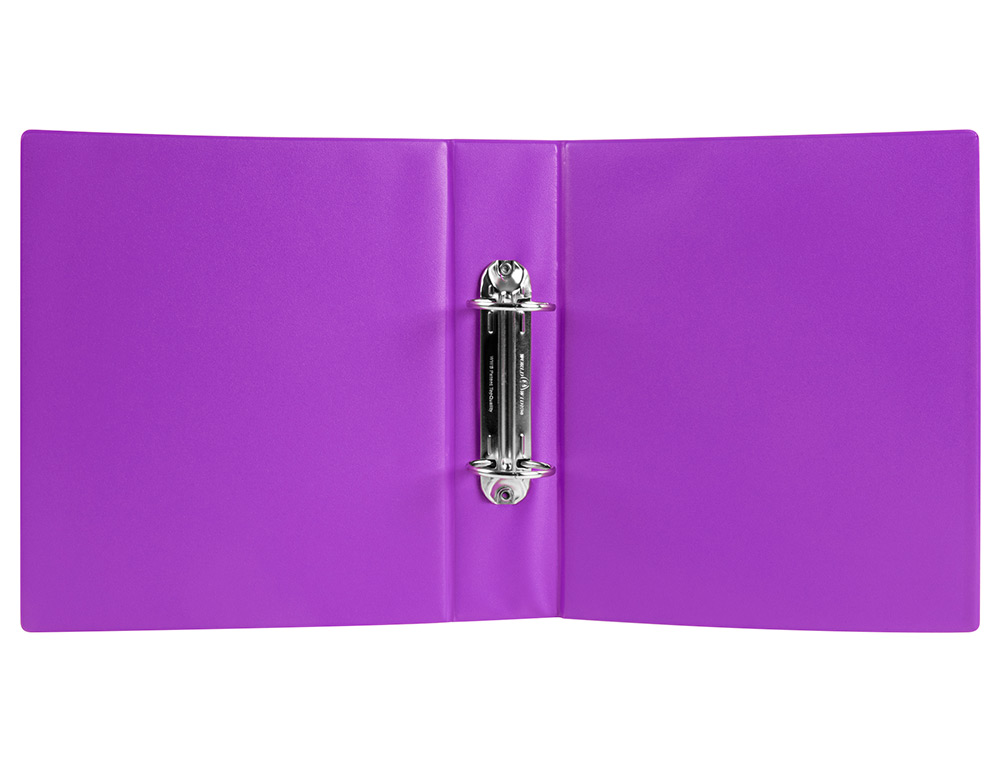 CLASSEUR LIDERPAPEL 2 ANNEAUX RONDS 40MM A5 CARTON REMBORD PVC COLORIS VIOLET