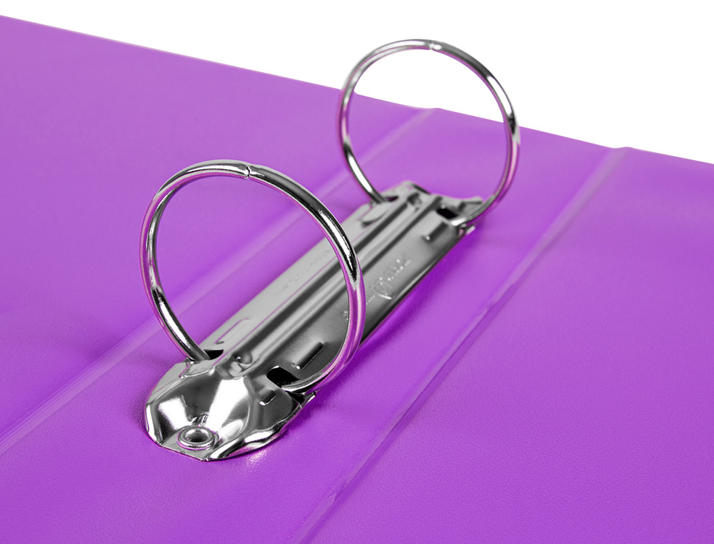 CLASSEUR LIDERPAPEL 2 ANNEAUX RONDS 40MM A5 CARTON REMBORD PVC COLORIS VIOLET