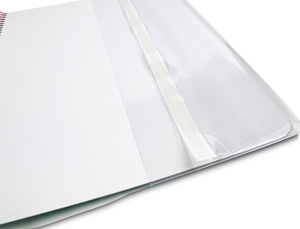 COUVRE-LIVRES LIDERPAPEL Nº31 PVC TRANSPARENT 13/100E 312X530MM AVEC RABAT ADHÉSIF ADAPTABLE