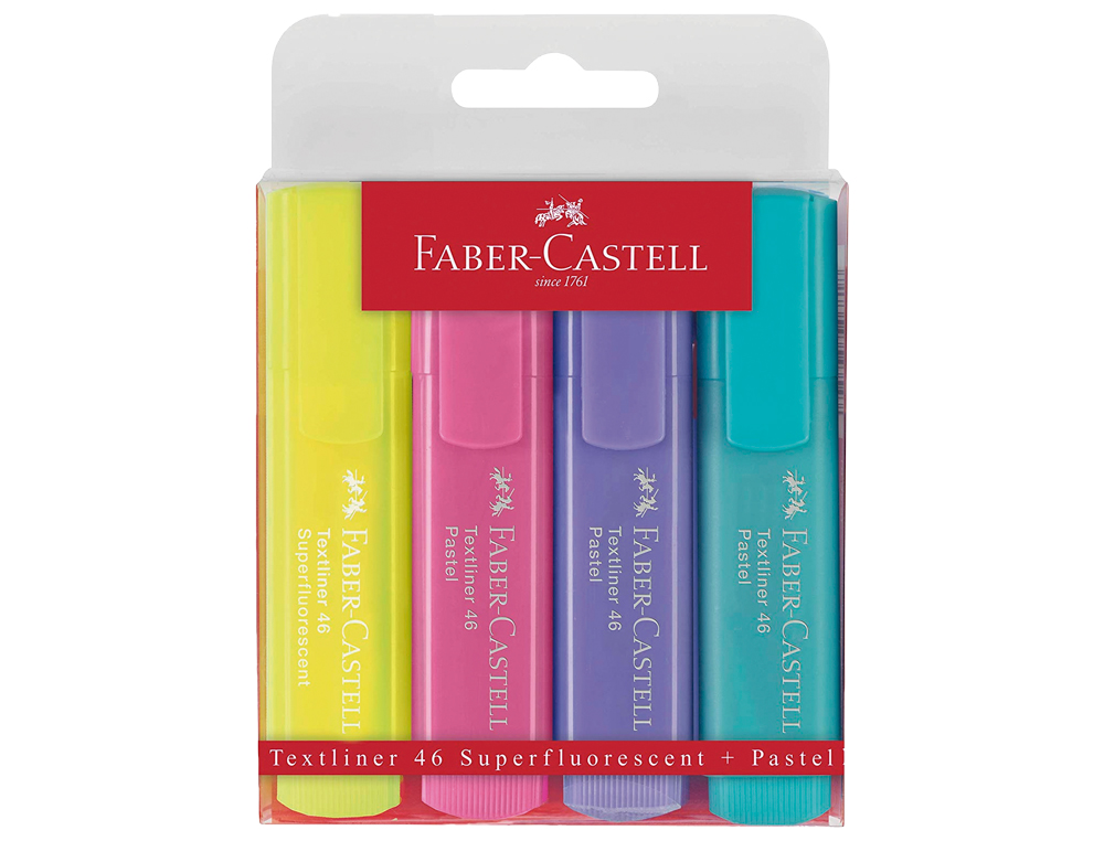 SURLIGNEUR FABER-CASTELL TEXTLINER TL1546              POCHETTE DE 4 COLORIS PASTEL